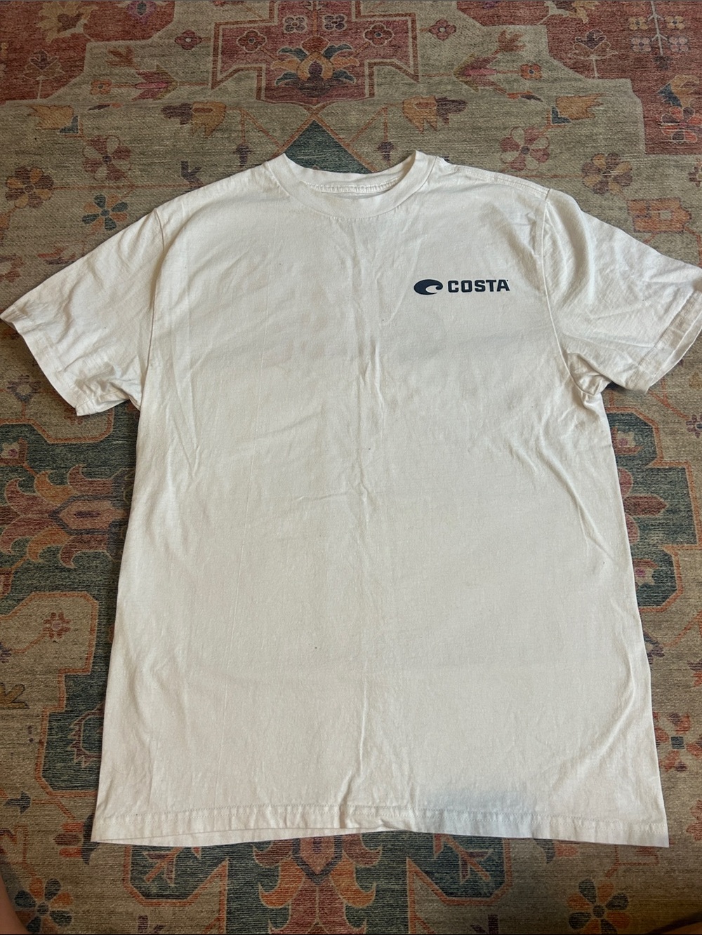 Costa White Short Sleeve Tee with Navy Logo